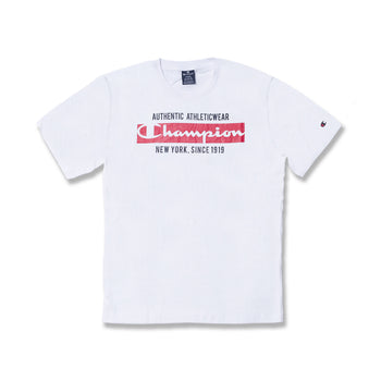 T-shirt bianca da uomo con logo sul petto Champion, Abbigliamento Sport, SKU a722000208, Immagine 0